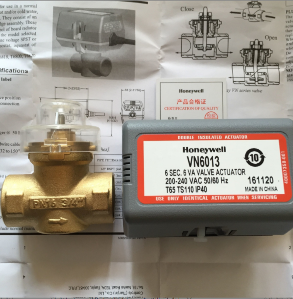 Honeywell电动二通阀 霍尼韦尔风机盘管电动二通阀 VN6013电动阀